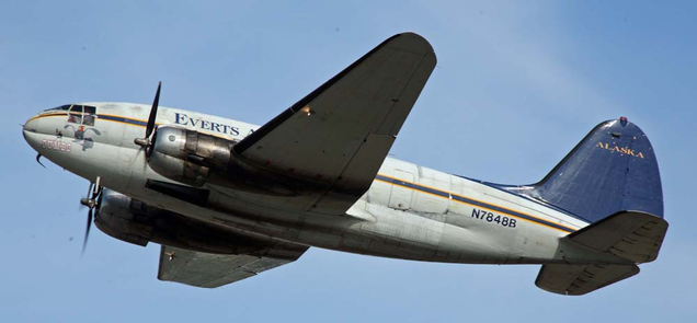 Manufactured in 1942, this C-46 still flies for Everts Air Cargo (Frank Kovalchek)